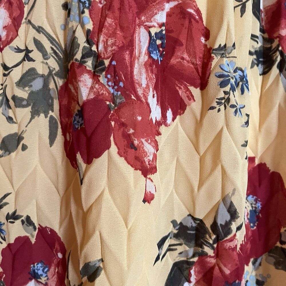 Abercrombie & Fitch Pleated Halter Maxi Dress, Yellow Floral, Empire Waist SZ XS - Picture 8 of 16